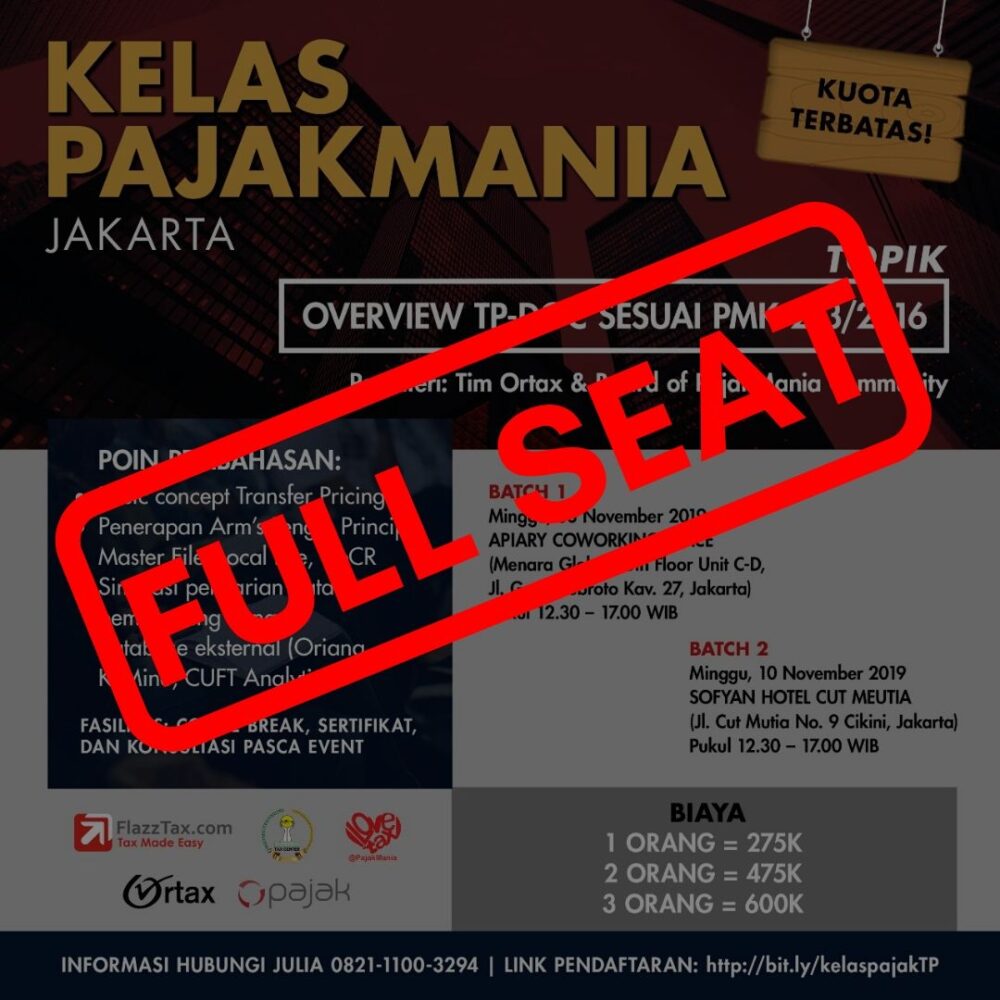 Registration for PajakMania Jakarta Class (Full Seat)