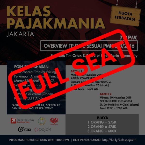Registration for PajakMania Jakarta Class (Full Seat)