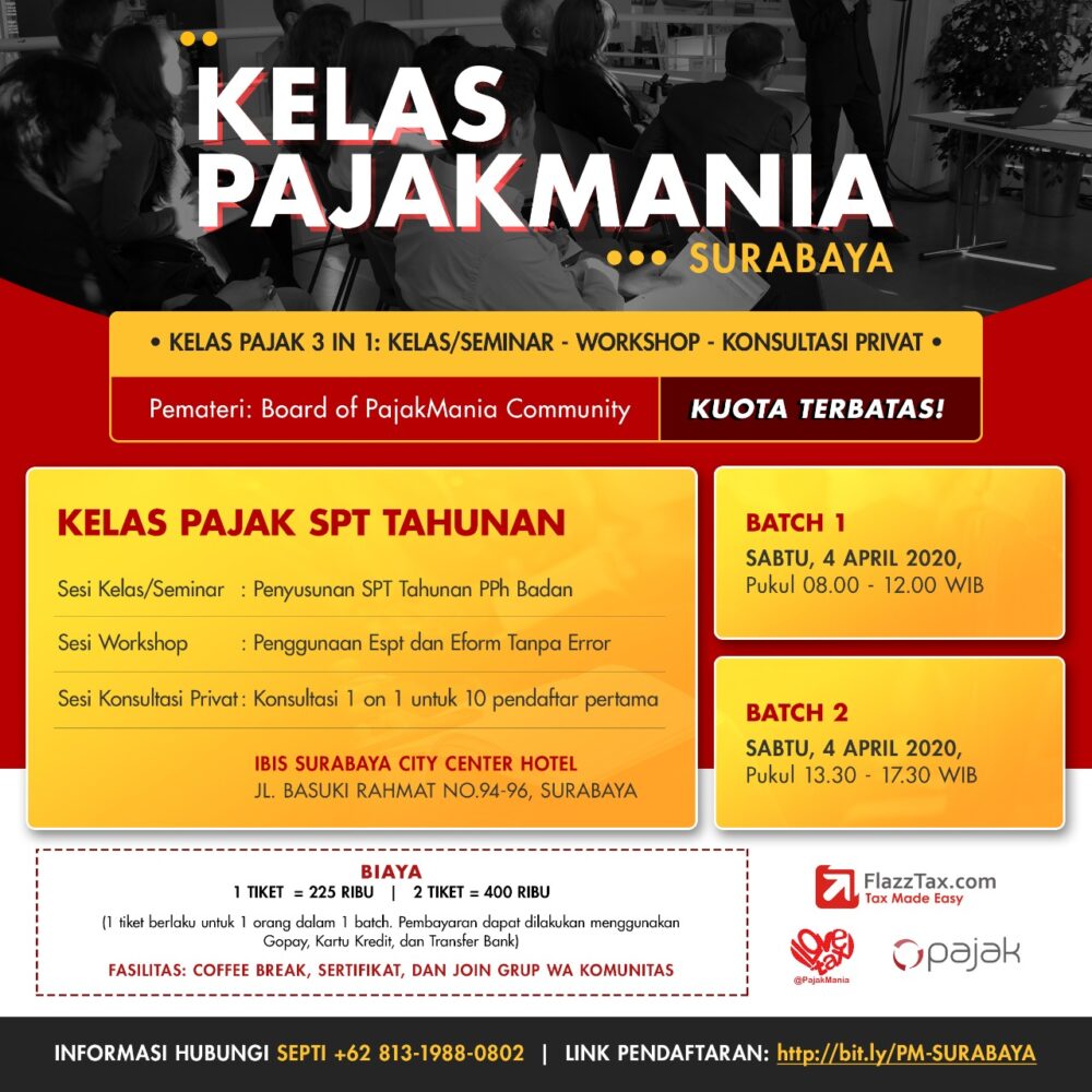 REGISTRATION FOR PAJAKMANIA CLASSES IN SURABAYA