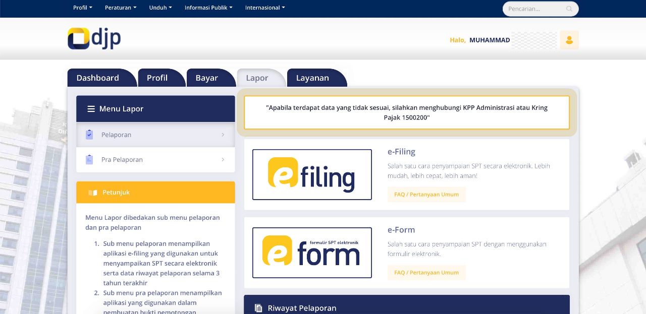 Tata Cara Lapor SPT Secara Online