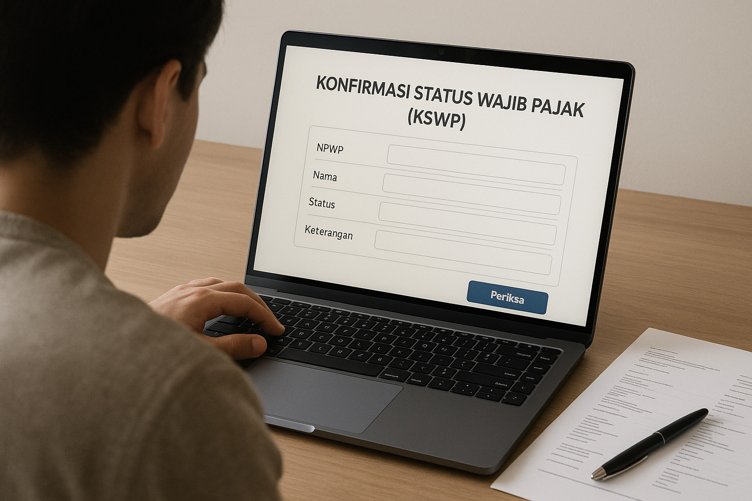 Digunakan untuk memperoleh keterangan status Wajib Pajak. Keterangan Status Wajib Pajak yang memuat status valid diberikan dalam hal Wajib Pajak memenuhi ketentuan,yaitu status NPWP aktif dan valid serta Wajib Pajak telah memenuhi kewajiban pelaporan SPT Tahunan dalam dua tahun terakhir. KSWP ini biasanya dilakukan oleh Instansi Pemerintah sebelum memberikan layanan publik tertentu untuk memperoleh keterangan status Wajib Pajak.