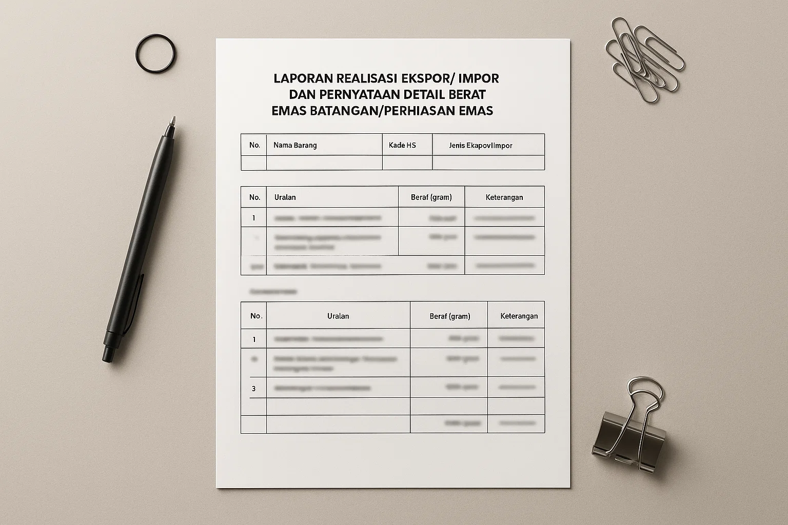 Laporan ini Merupakan layanan administrasi untuk melaporkan Realisasi Ekspor/Impor dan Pernyataan Rincian Berat Emas Batangan/Perhiasan Emas sesuai Peraturan Direktur Jenderal Pajak Nomor PER-8/PJ/2025.