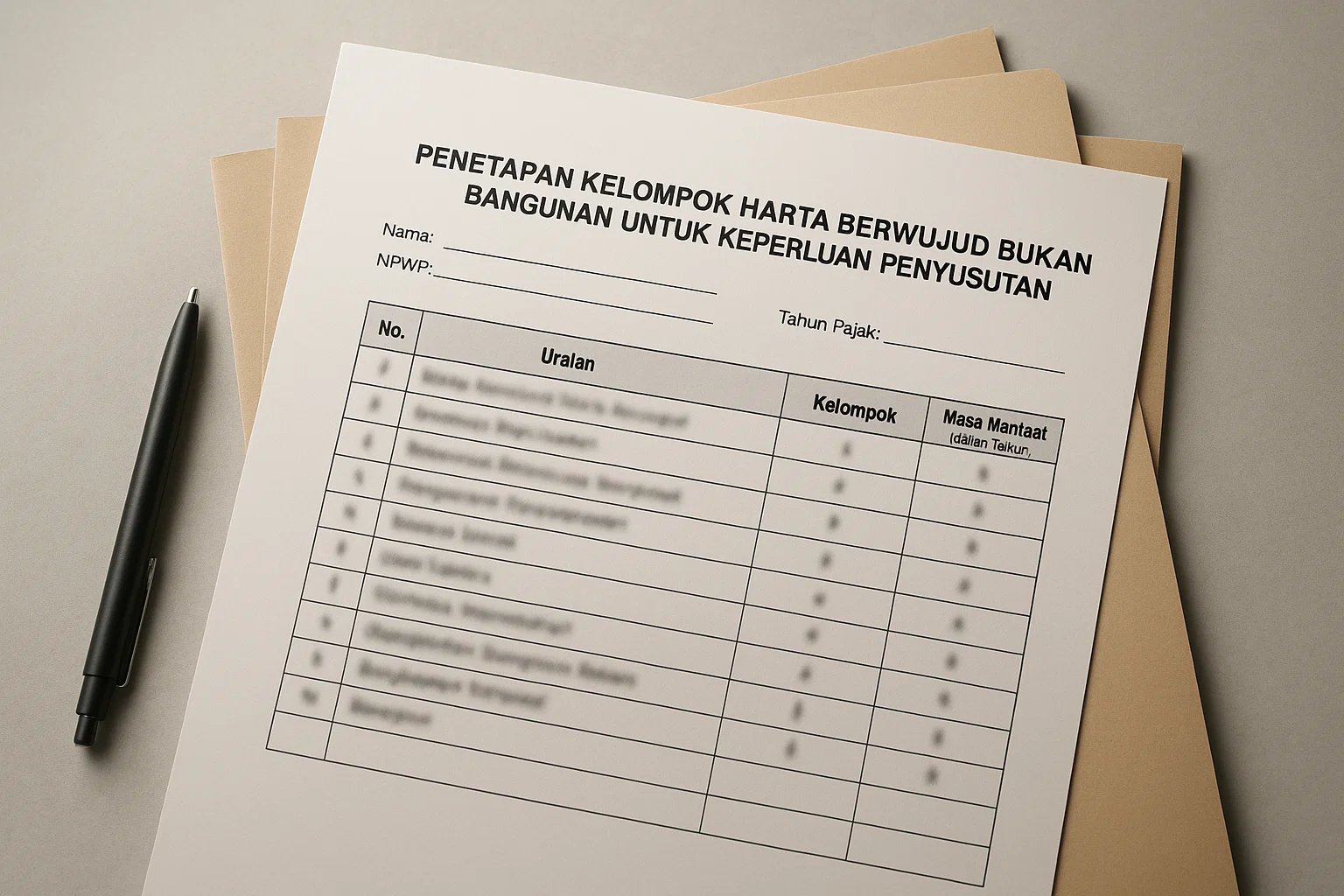 Permohonan ini diajukan dalam hal Wajib Pajak tidak menggunakan masa manfaat dalam kelompok 3 (tiga) untuk memperoleh penetapan masa manfaat dalam kelompok 1 (satu), kelompok 2 (dua), atau kelompok 4 (empat) atas jenis harta berwujud bukan bangunan yang tidak tercantum dalam lampiran Peraturan Menteri Keuangan Nomor 72 tahun 2023.